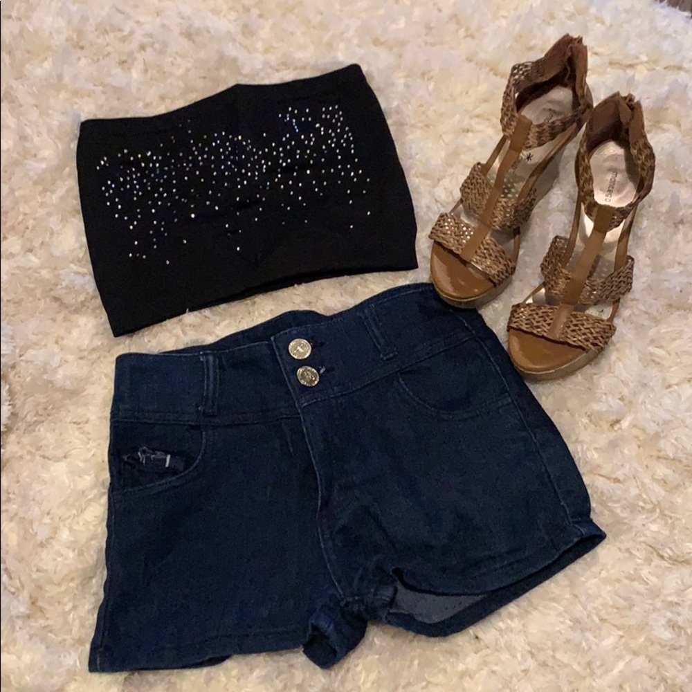 ❤️BUNDLE PACKAGE High waist short tube top & heels